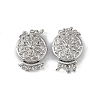 Rack Plating Brass Micro Pave Clear Cubic Zirconia Box Clasps KK-G494-08P-1