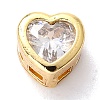 Brass inlaid Cubic Zirconia Slide Charms ZIRC-F125-01B-G-1