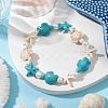 Synthetic Turquoise Beaded Stretch Bracelets for Women BJEW-JB11122-2