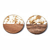 Transparent Resin & Walnut Wood Pendants RESI-T023-10-A01-2