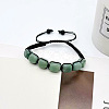 Natural Green Aventurine Cuboid Beaded Braided Bead Bracelets FS-WGE3E5A-09-1
