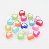 Transparent Heart Acrylic Beads X-TACR-S117-M-2