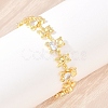 Bear Brass Micro Pave Cubic Zirconia Link Chain Bracelets for Women BJEW-K248-05G-01-3