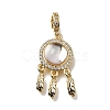 Brass Micro Pave Clear Cubic Zirconia Pendants KK-CBAA632-02G-1