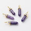 Natural Charoite Pointed Pendants G-G902-A03-2