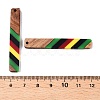 Jamaican Colour Epoxy Resin & Walnut Wood Pendants RESI-N039-122D-3