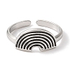 304 Stainless Steel Enamel Open Cuff Rings for Women RJEW-F166-51P-01-2