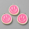 Opaque Resin Enamel Pendants RESI-WH0036-20B-2