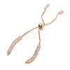 Brass Pave Clear Cubic Zirconia Rectangle Slider Bracelet Making BJEW-U005-01G-2