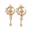 Brass Micro Pave Clear Cubic Zirconia Pendants KK-Z112-31G-1