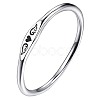 Heart Wing Pattern 304 Stainless Steel Finger Rings FS-WGA5734-01-3