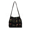 Flower Printed Polyester Women's Tote Bags PW-WG102BE-01-6