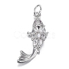 Brass Micro Clear Cubic Zirconia Pendants ZIRC-F120-044P-1