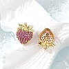 Strawberry Brass Micro Pave Cubic Zirconia Stud Earrings EJEW-M077-15G-4