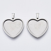 Non-Tarnish 201 Stainless Steel Pendant Cabochon Settings STAS-R101-02-1
