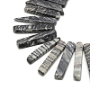 Natural Black Silk Stone/Netstone Beads Strands G-R419-11-1