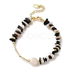 Natural Pearl & Shell & Obsidian Chips Beaded Bracelets BJEW-C051-38G-1