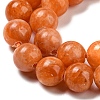 Natural Orange Calcite Dyed Beads Strands G-P503-8MM-11-4