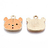 Light Gold Plated Alloy Enamel Pendants X-ENAM-T009-83B-RS-2