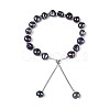Adjustable Natural Pearl with Brass Chain Slider Bracelets for Women Girl BJEW-T022-16B-2