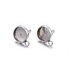 Non-Tarnish 304 Stainless Steel Stud Earring Settings X-STAS-H467-08P-12mm-2