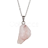 Rough Raw Natural Ferruginous Quartz Pendant Necklaces NJEW-JN04637-02-4