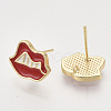 Brass Stud Earring Findings KK-T054-37G-NF-2
