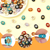 200Pcs 10 Colors Opaque & Transparent Acrylic Metal Enlaced Beads OACR-SC0002-69-3