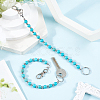 2Pcs Synthetic Turquoise Keychain HJEW-SC0002-27B-3