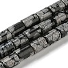 Natural Snowflake Obsidian Stone Beads Strands G-Q1008-A02-1
