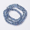 Electroplate Transparent Glass Beads Strands EGLA-A034-T8mm-S09-2