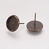 Brass Stud Earring Settings X-KK-H021-1AB-2