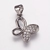 Brass Cubic Zirconia Pendants ZIRC-K070-22B-1