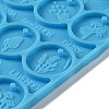 DIY Flat Round with Flower Pattern Pendant Food Grade Silicone Molds DIY-G083-07-4