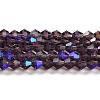 Transparent Electroplate Glass Beads Strands GLAA-F029-2mm-D04-1