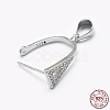 Anti-Tarnish Rhodium Plated 925 Sterling Silver Micro Pave Cubic Zirconia Pendant Bails STER-P034-47P-4