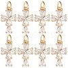 Brass Micro Pave Clear Cubic Zirconia Charms KK-BBC0007-23-1