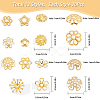 240Pcs 12 Style Brass Bead Caps KK-SC0003-35-2