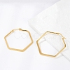 201 Stainless Steel Angular Hoop Earrings X-EJEW-F205-13G-A-1