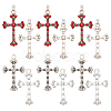 12Pcs 2 Style Tibetan Style Alloy Rhinestone Pendants RB-FH0001-04-1