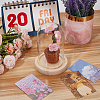 1 Set Glass Cloche Bell Jar Terrarium with 1Pc Handmade Knitting Crochet Artificial Plum Bossom Potted DJEW-WR0001-01C-4