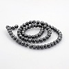 Faceted Round Non-magnetic Synthetic Hematite Beads Strands G-P061-60-6mm-2
