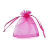 Rectangle Organza Drawstring Bags CON-PW0001-054B-17-2