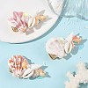 Natural Shell & Shell Pearl & PVC & Iron Alligator Hair Clips PHAR-TA000005-1
