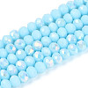 AB Color Plated Opaque Glass Rondelle Beads Strands EGLA-T029-4mm-09I-1