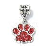 Dog Paw Print Alloy Enamel European Dangle Charms PALLOY-JF02524-3