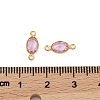Brass Plum Cubic Zirconia Connector Charms KK-T070-09G-02-3