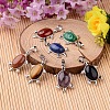 Tortoise Platinum Tone Brass Natural & Synthetic Mixed Stone Pendants G-F265-01-1