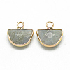 Natural Labradorite Semi Circle Pendants G-Q965-06-2