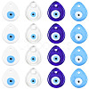 16Pcs 4 Colors Handmade Lampwork Evil Eye Pendants LAMP-FS0001-69-1